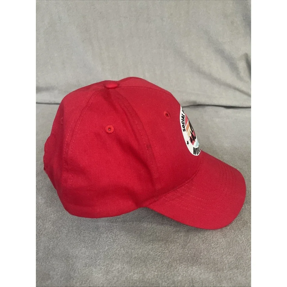 Bigfoot Squatch Social Distancing Red Hat One‎ Size Most Cotton 6 Panel Cap